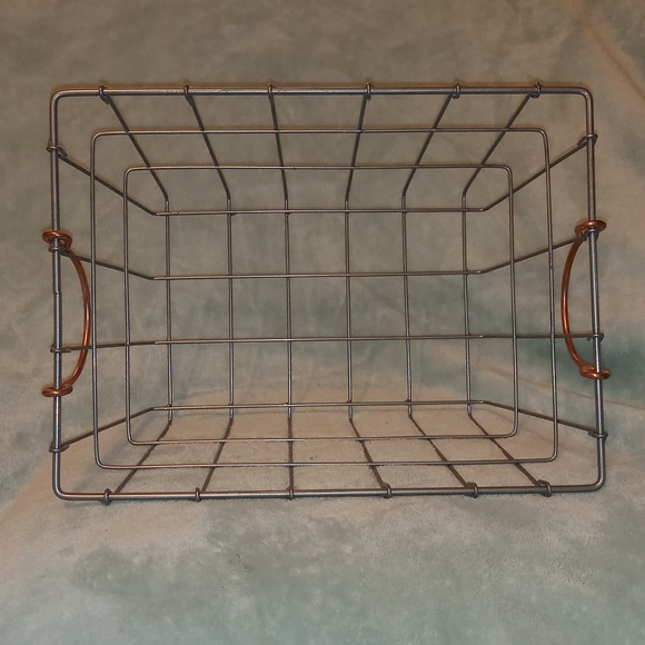 Metal Storage Basket - Farmhouse Silver & Bronze - Picture 4 of 8